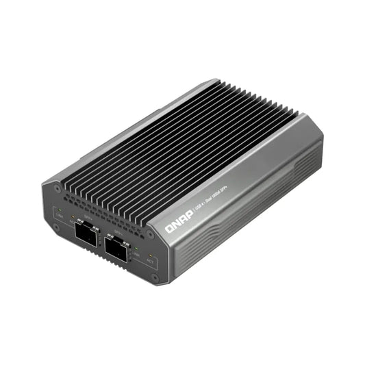 QNAP QNA‑UC10G2SF USB4 Type‑C to Dual‑Port 10GbE SFP+ Network Adapter-tpstech.in