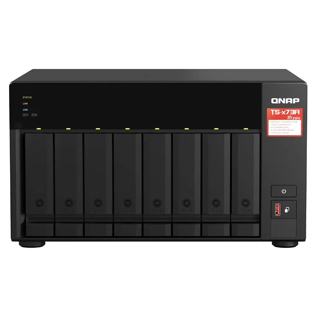 QNAP TS-873A-8G Quad Core 8 Bay Desktop Network Attached Storage Enclosure - Black-1-TPSTECH