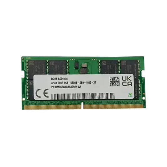 SK Hynix 32GB DDR5 RAM 5600MHz CL46 2Rx8 262-Pin SO-DIMM Laptop Memory (Pulled Out)