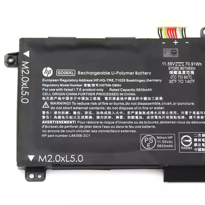 HP SD06XL Original OEM 70.91Whr 6140mAh 11.55V 6 Cell Laptop Battery