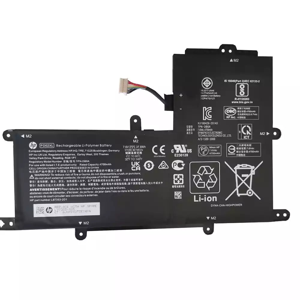 HP FO02XL OEM 37.6Whr 4700mAh 7.6V 2 Cell Laptop Battery