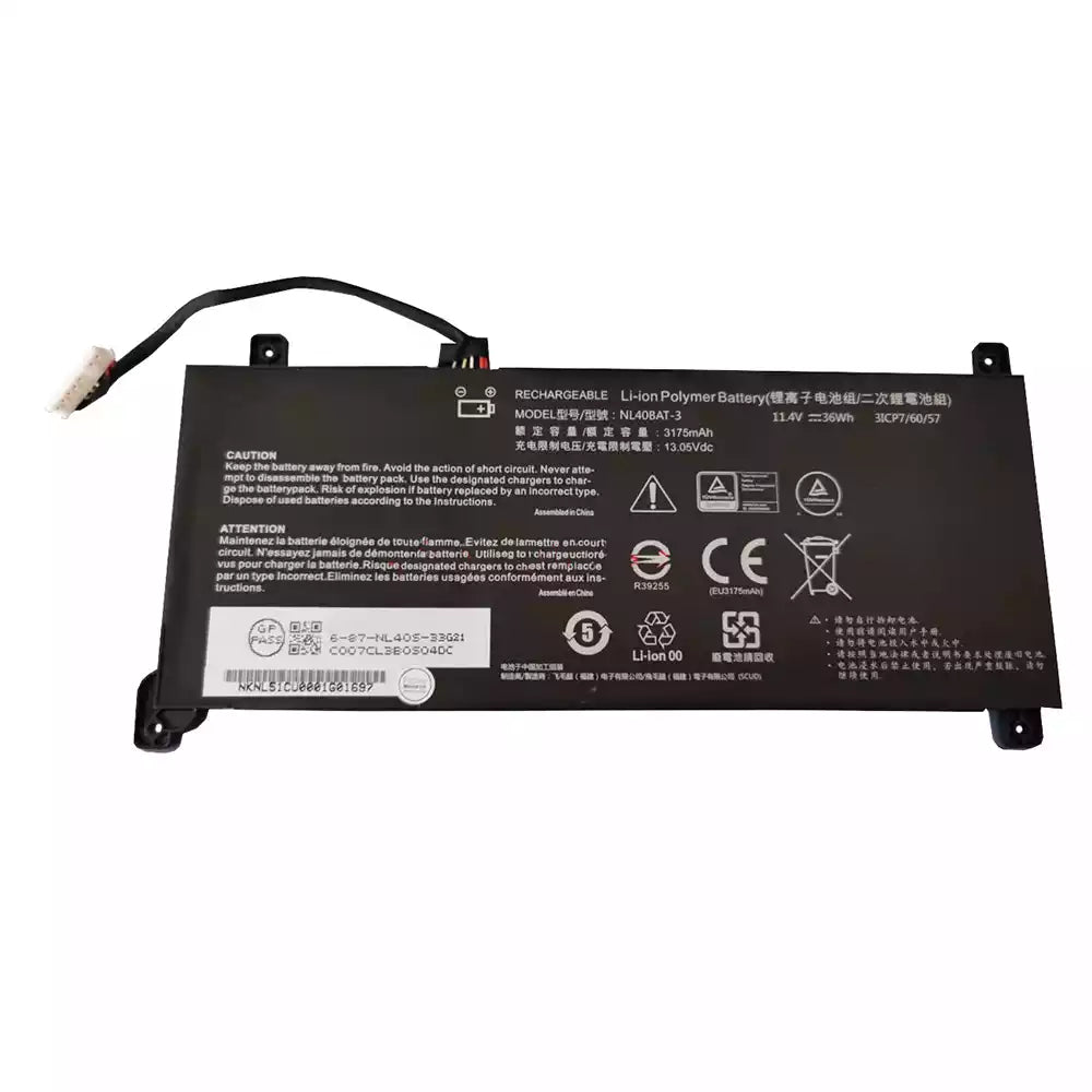 Clevo Aurore NL40BAT-3 Original OEM 36Wh 11.4V 3 Cell Laptop Battery