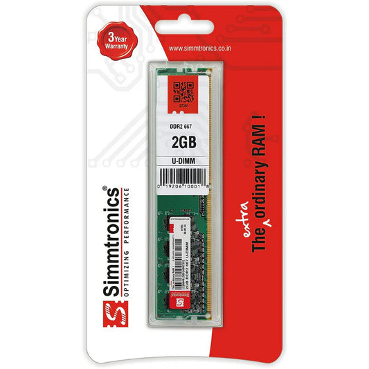 Simmtronics 2GB DDR2 Desktop RAM 667 MHz with 3 Year Warranty ( Pack Of 1 )