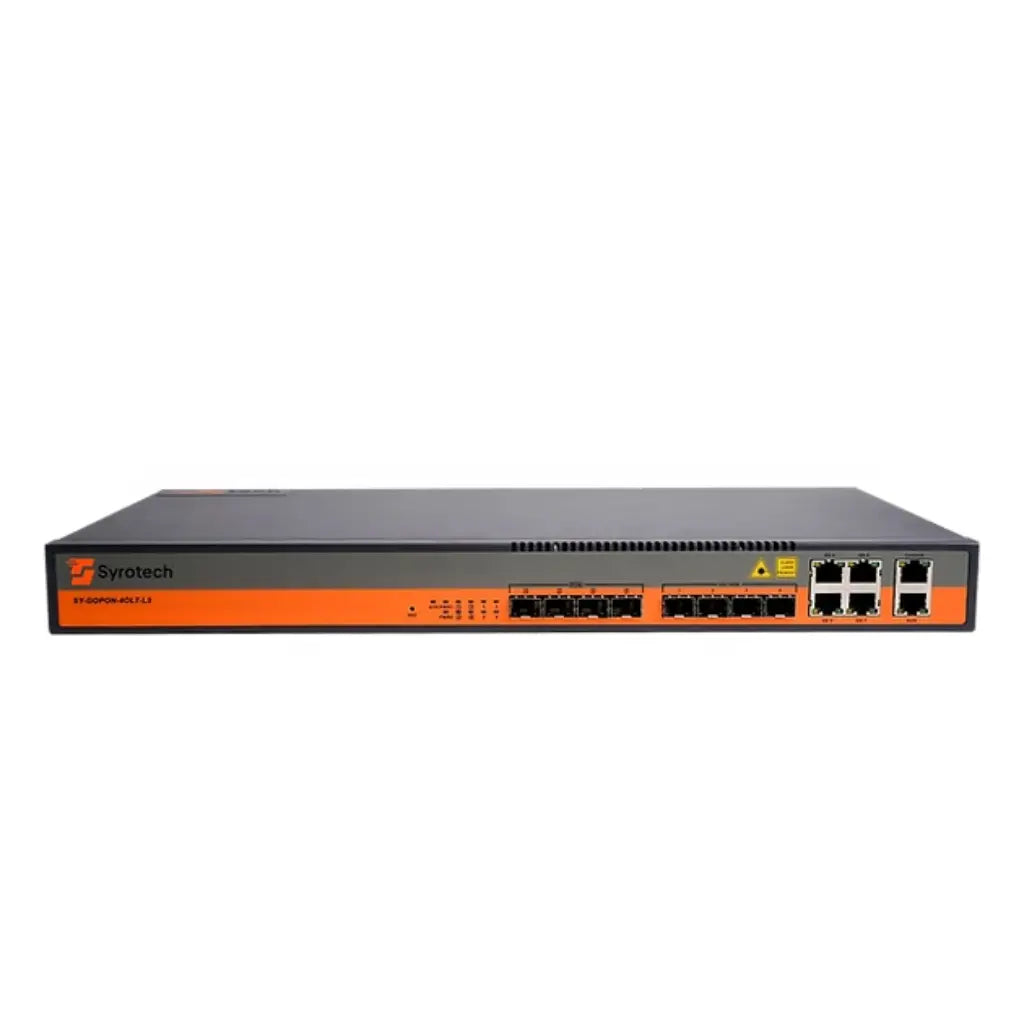 Syrotech EPON OLT 4 Port L3 1U Rack Mount 4GE Uplink Supports 256 ONUs-tpstech.in