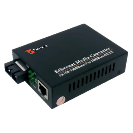 Syrotech GOMC-1312-20 Gigabit Media Converter SM Dual Fiber SC Connector 20Km-tpstech.in