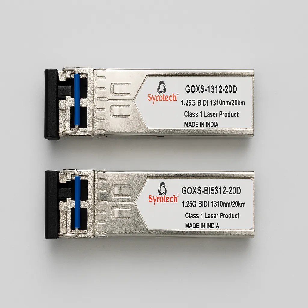 Syrotech GOXS-1312-20D & GOXS-BI5312-20D 1.25Gbps SFP Transceiver Module 1310nm Single Mode 20km LC Duplex-tpstech.in