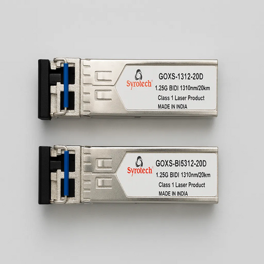 Syrotech GOXS-1312-20D & GOXS-BI5312-20D 1.25Gbps SFP Transceiver Module 1310nm Single Mode 20km LC Duplex-tpstech.in