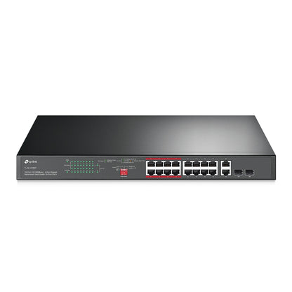 TP-Link TL-SL1218MP 16 Port 10/100Mbps Fast Ethernet Gigabit Rackmount Switch with 2 SFP Slots