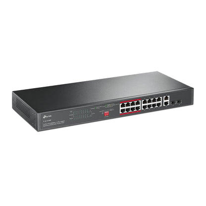 TP-Link TL-SL1218MP 16 Port 10/100Mbps Fast Ethernet Gigabit Rackmount Switch with 2 SFP Slots