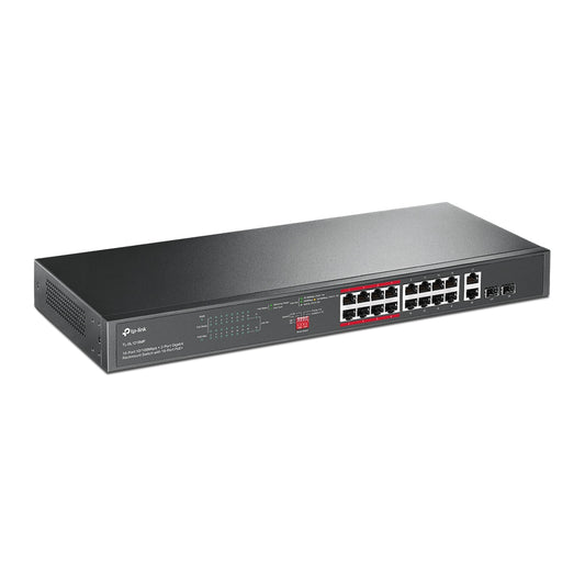 TP-Link TL-SL1218MP 16 Port 10/100Mbps Fast Ethernet Gigabit Rackmount Switch with 2 SFP Slots