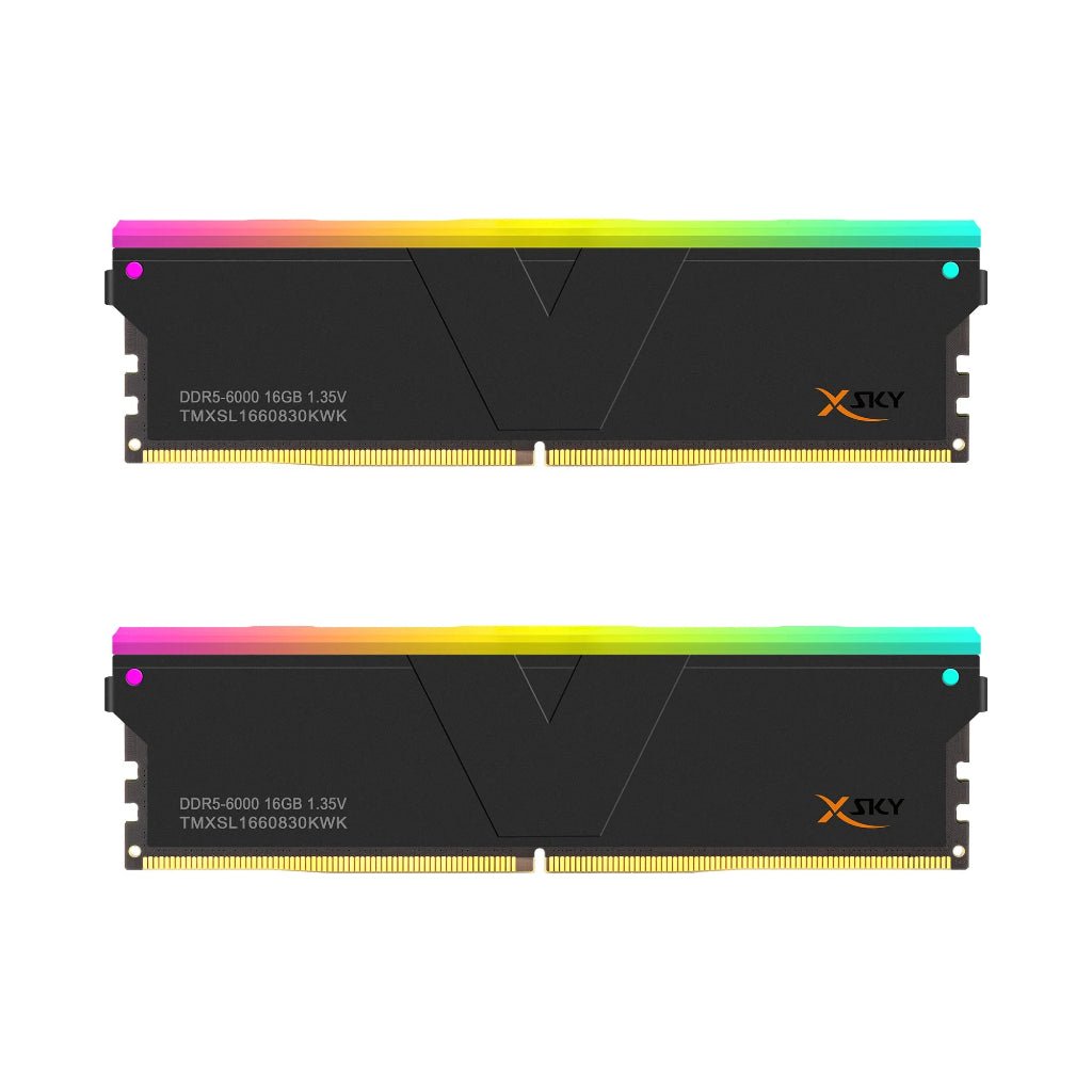 V-COLOR Manta XSky 32GB (16GB x 2) DDR5 RGB RAM 6000MHz CL30 Intel XMP Desktop Memory