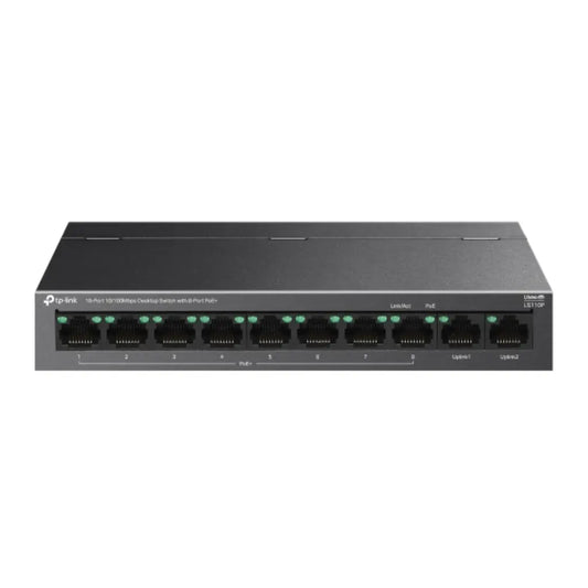 TP-Link LS110P 10-Port 10/100Mbps Desktop Switch 8-Port PoE+-tpstech.in
