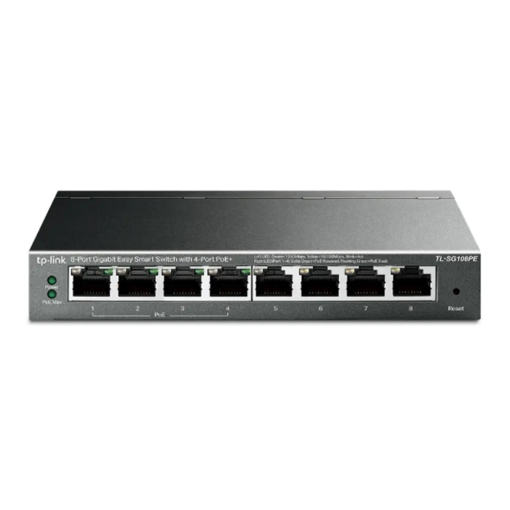 TP-Link TL-SG108PE V5 8-Port Gigabit Easy Smart Switch with 4 PoE+ Ports-tpstech.in