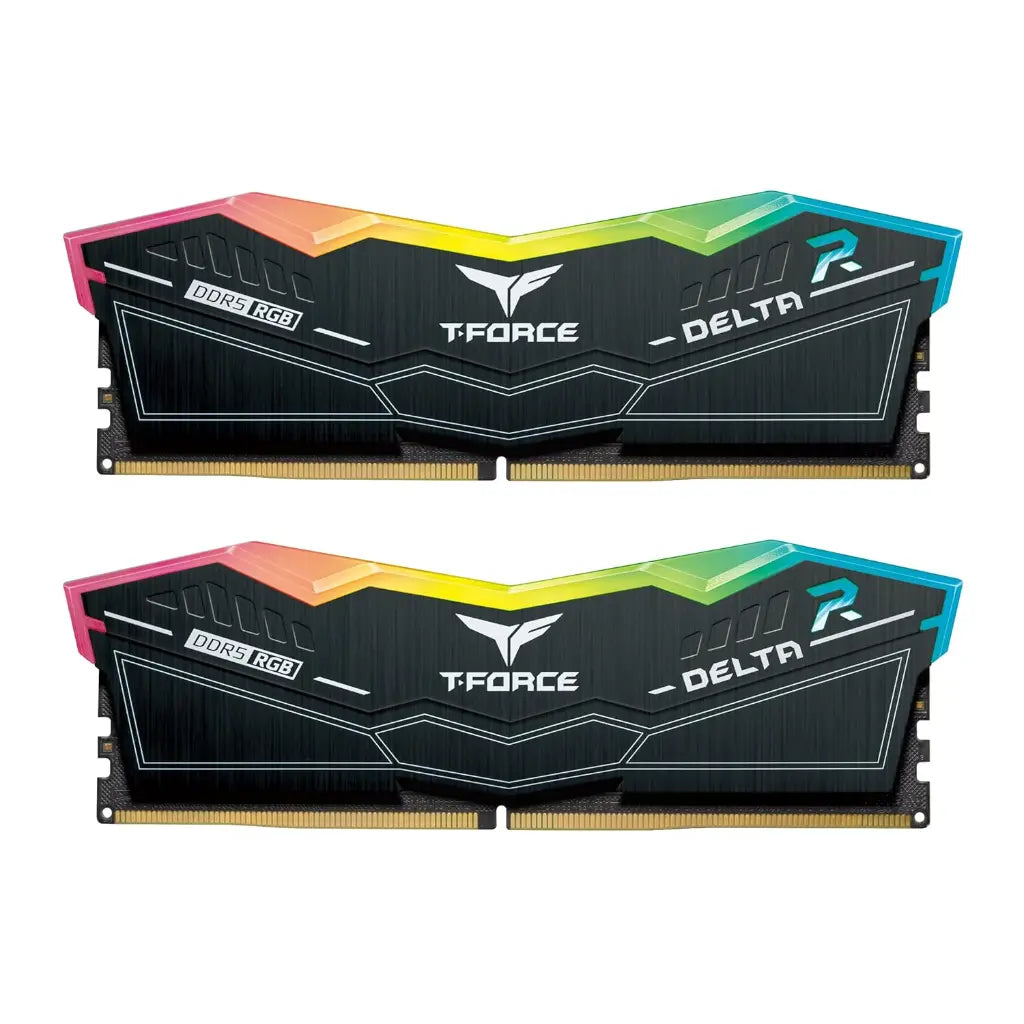 TeamGroup T‑Force Delta RGB DDR5 RAM 32GB (2x16GB) 6000MHz CL38 Desktop Memory Black-tpstech.in