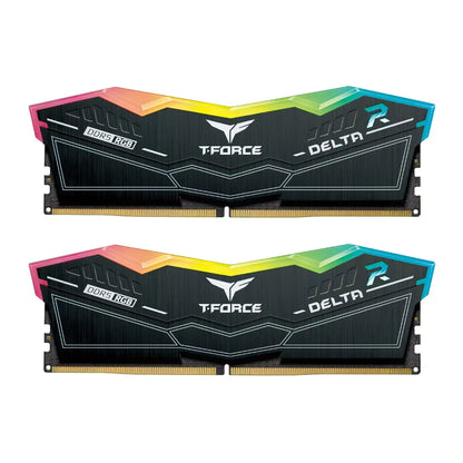 TeamGroup T‑Force Delta RGB DDR5 RAM 32GB (2x16GB) 6000MHz CL38 Desktop Memory Black-tpstech.in