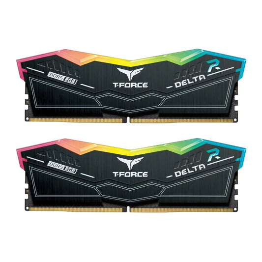 TeamGroup T‑Force Delta RGB DDR5 RAM 32GB (2x16GB) 6000MHz CL38 Desktop Memory Black-tpstech.in