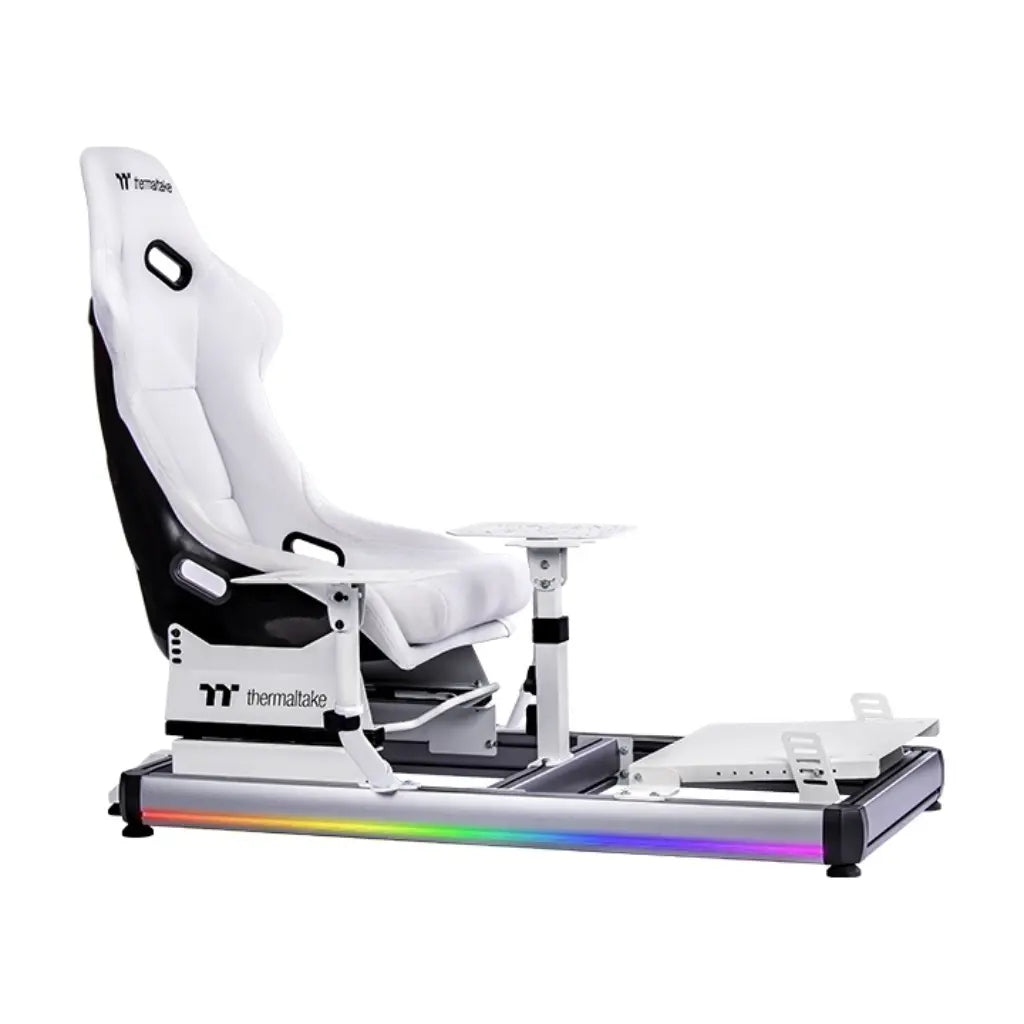 Thermaltake GF500 Flight Simulator Cockpit Snow Aluminum Frame RGB Gaming Seat-tpstech.in
