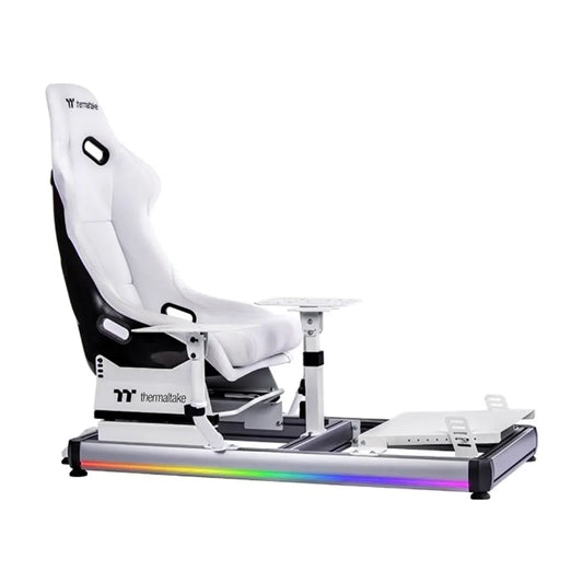 Thermaltake GF500 Flight Simulator Cockpit Snow Aluminum Frame RGB Gaming Seat-tpstech.in