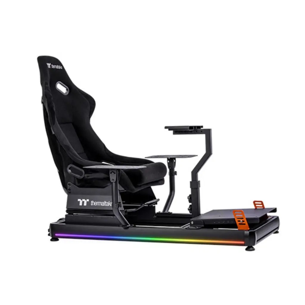 Thermaltake GF500 Flight Simulator Cockpit Snow Aluminum Frame RGB Gaming Seat - Black-tpstechin