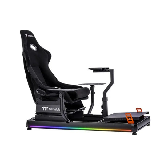 Thermaltake GF500 Flight Simulator Cockpit Snow Aluminum Frame RGB Gaming Seat - Black-tpstechin