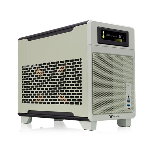 Thermaltake TR100 Mini-ITX Dual-Chamber Computer Case with PCIe 4.0 Riser - Matcha Green-tpstech.in