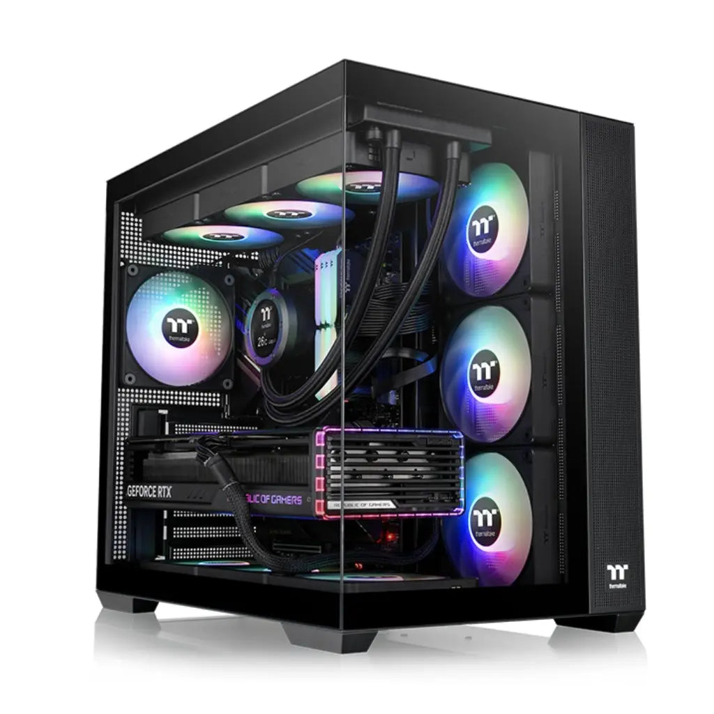Thermaltake View 380 TG ARGB ATX Mid Tower Tempered Glass Computer Case - Black-tpstech.in