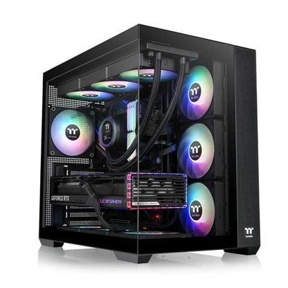 Thermaltake View 380 TG ARGB ATX Mid Tower Tempered Glass Computer Case - Black-tpstech.in