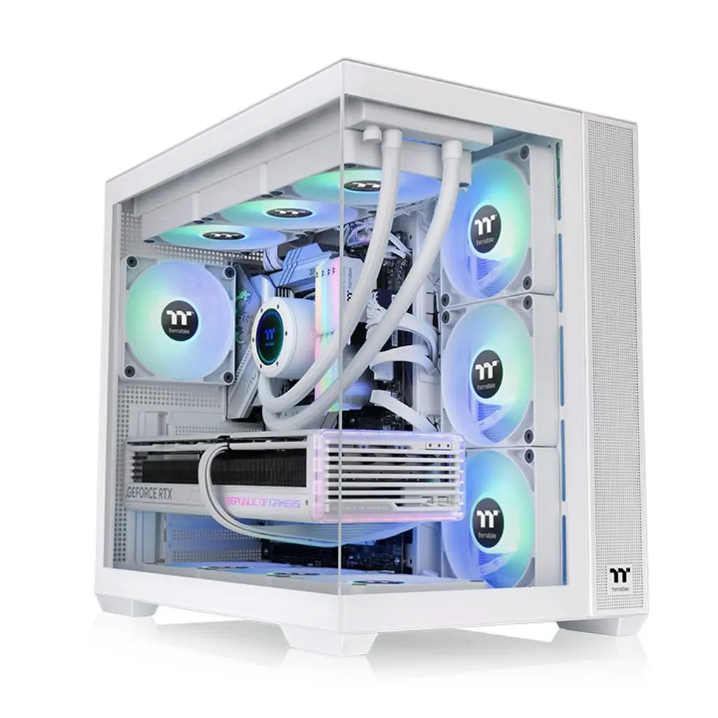 Thermaltake View 380 TG ARGB ATX Mid Tower Tempered Glass Computer Case - Snow-tpstech.in