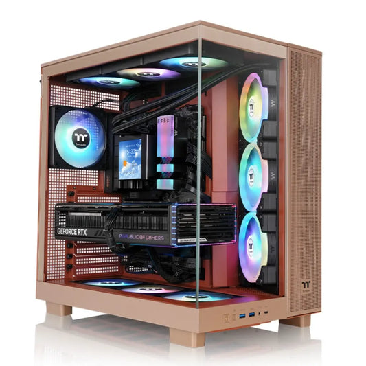 Thermaltake View 380 XL TG ARGB ATX Mid Tower Tempered Glass Computer Case - Gravel Sand-tpstech.in