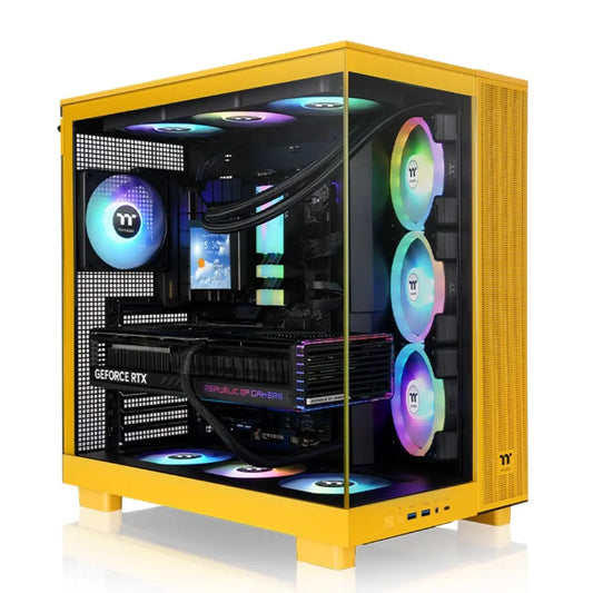 Thermaltake View 380 XL TG ARGB  ATX Mid Tower Tempered Glass Cpmputer Case - Bumblebee-tpstech.in