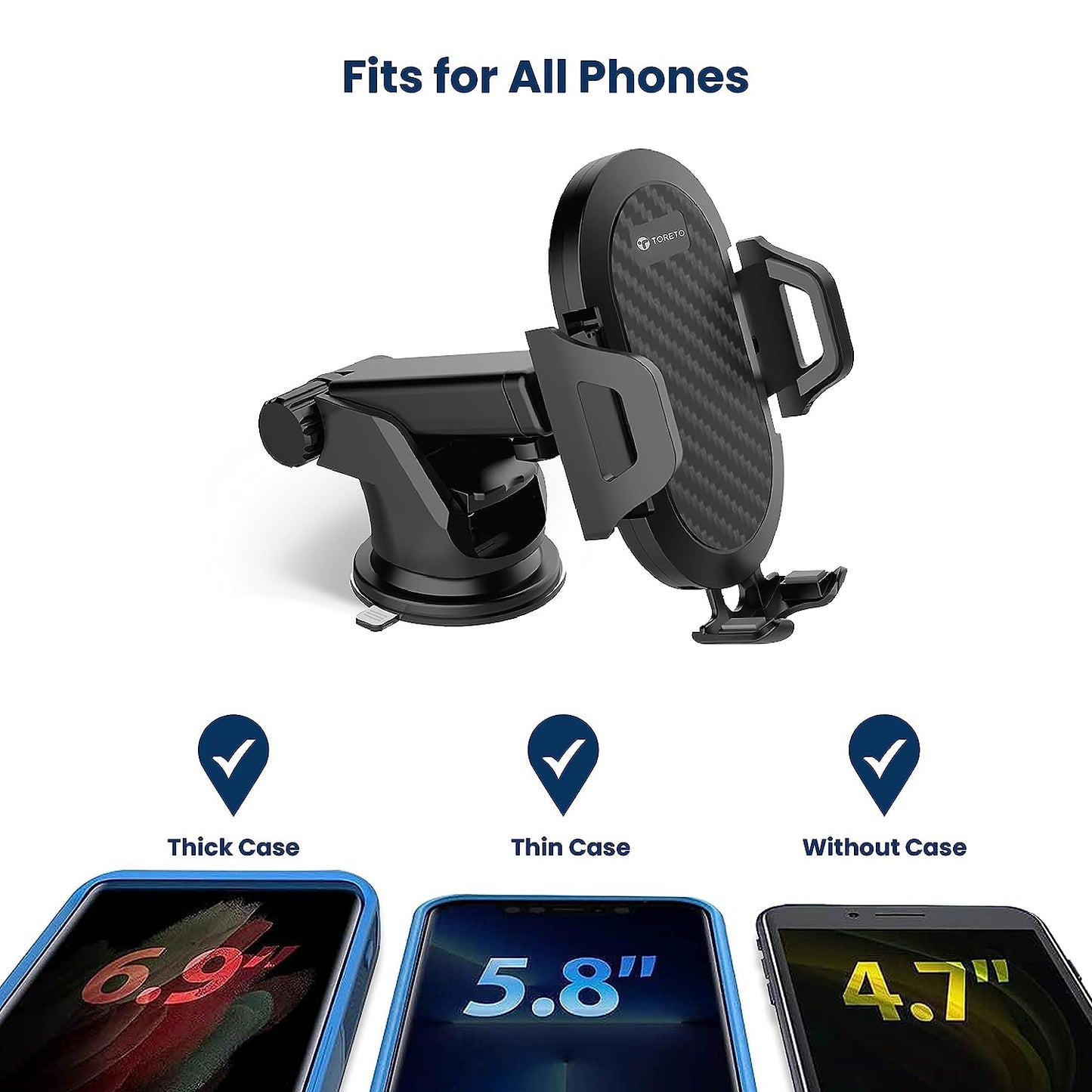 Toreto TOR-165 Grasp-6 Universal Adjustable Mobile Holder with 360 Degree Rotation