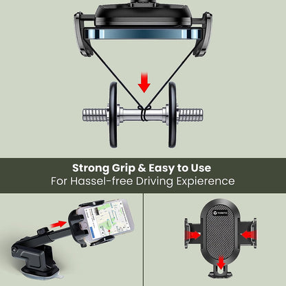 Toreto TOR-165 Grasp-6 Universal Adjustable Mobile Holder with 360 Degree Rotation