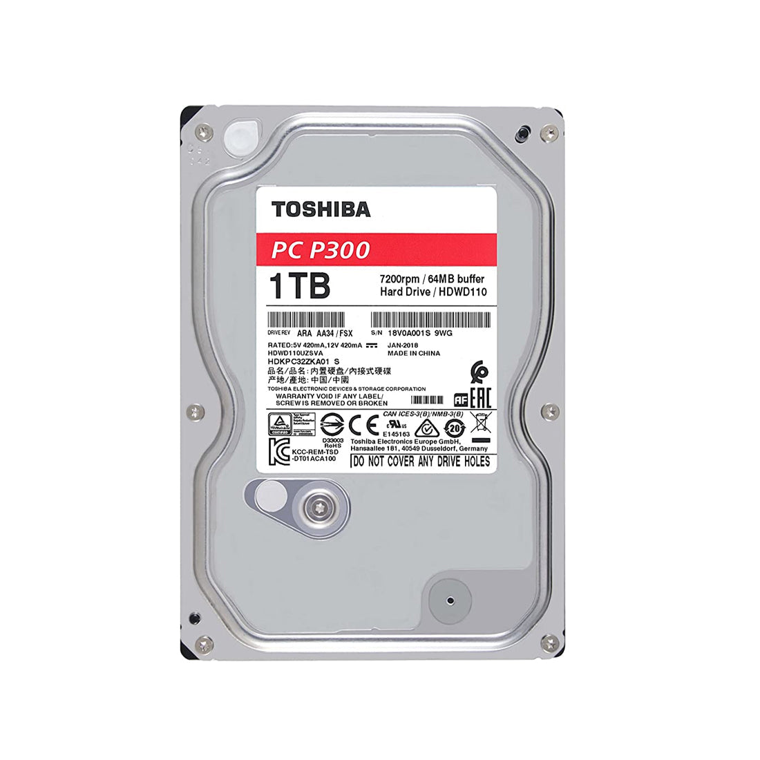[Repacked]Toshiba P300 1TB 3.5-inch SATA 7200RPM Internal Hard Disk