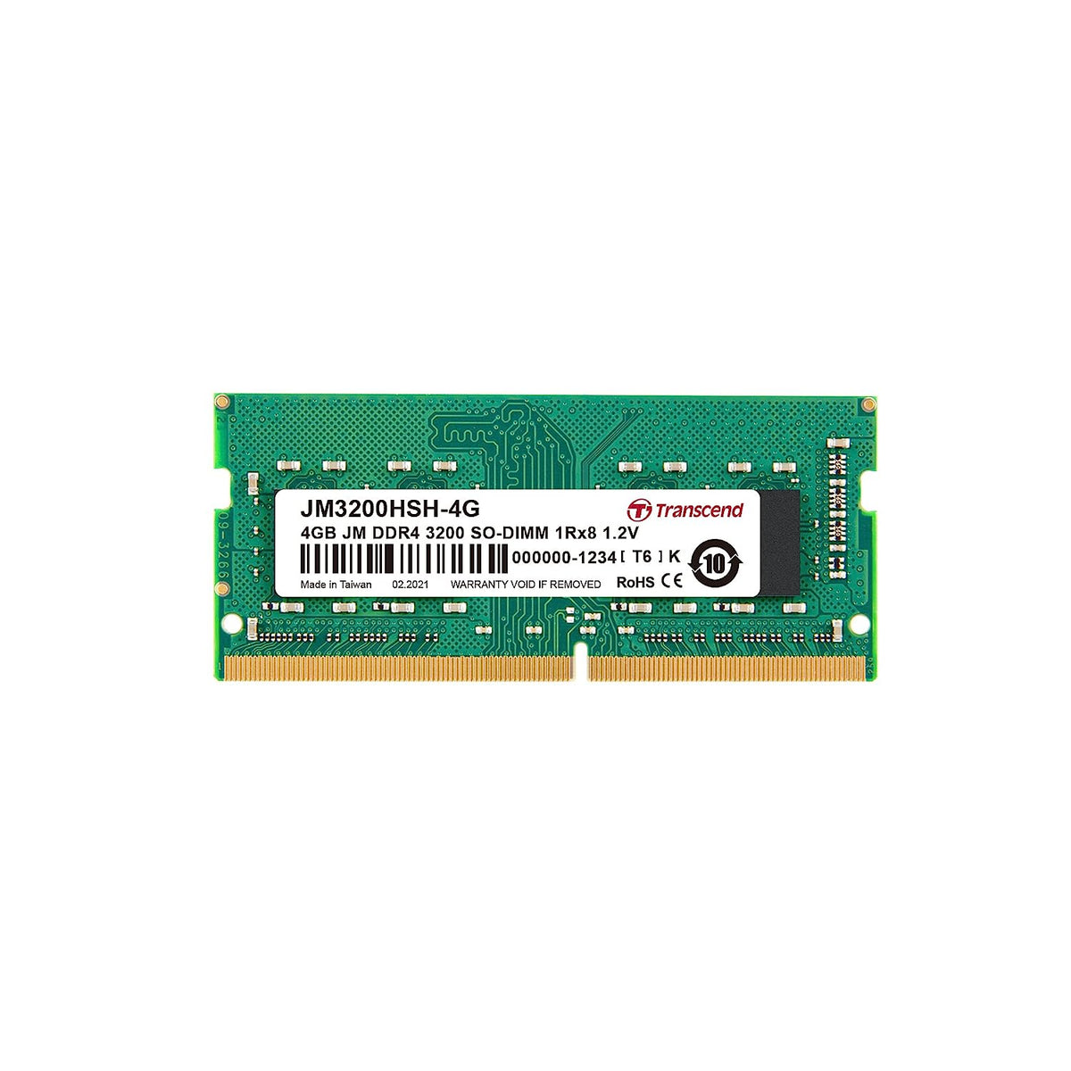Transcend Memory Module Transcend 4GB RAM DDR4 3200MHz CL22 Laptop Memory - tpstech.in