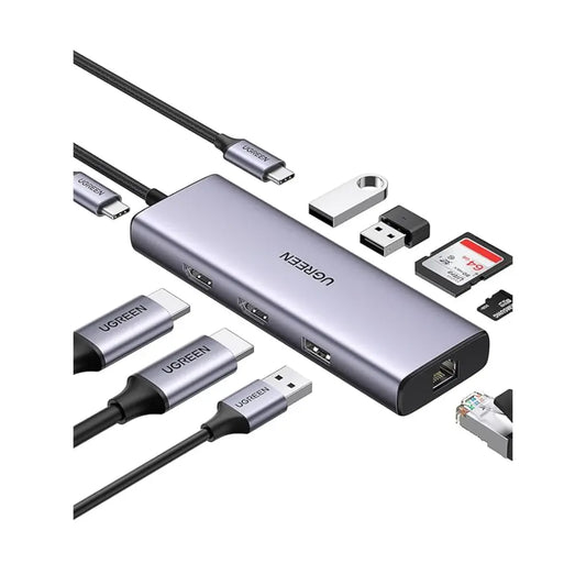 Ugreen USB-C 9-in-1 Docking Station with Dual 4K HDMI 60W PD-tpstech.in