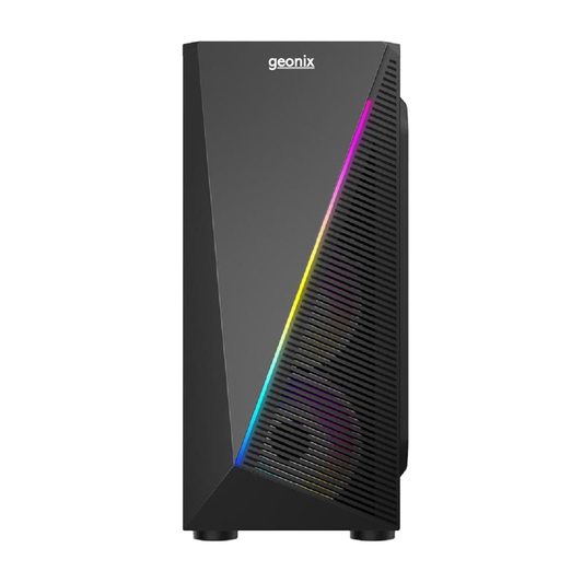 GEONIX X10 Computer Case Without Power Supply Micro ATX Cabinet  (Black, Red)