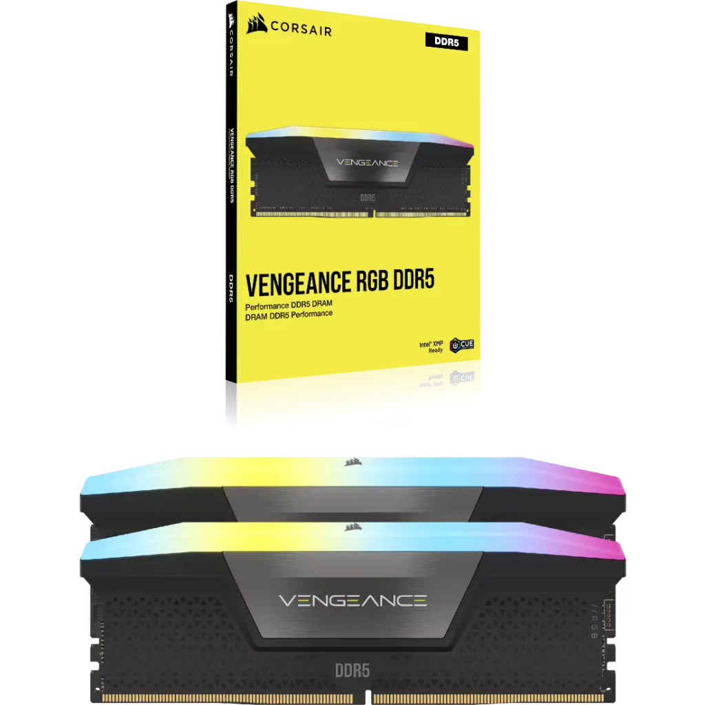 CORSAIR VENGEANCE 96GB (2x48GB) DDR5 RGB DRAM 6400MHz CL32 Desktop Memory