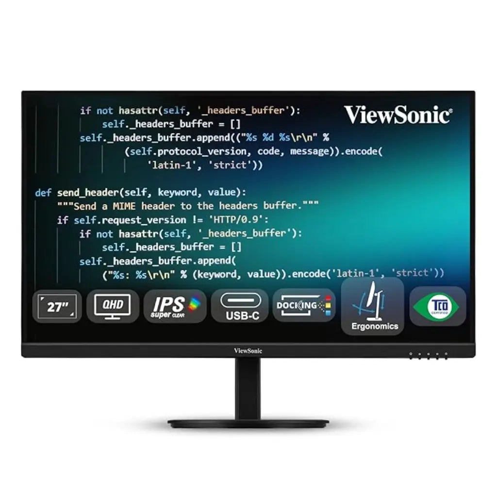 ViewSonic VG2709U‑2K 27″ QHD IPS 100Hz USB‑C Docking Monitor with Speakers-tpstech.in