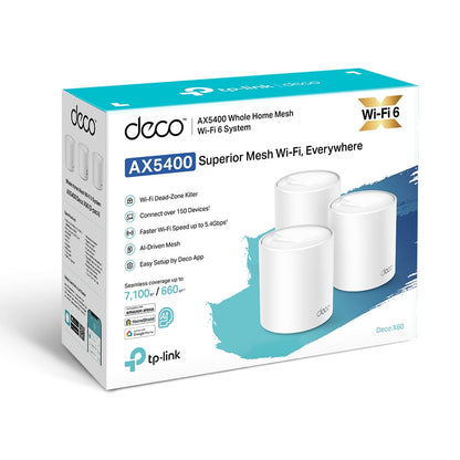 TP-Link AX5400 DECO X60 Dual-Band Whole Home Mesh WiFi 6 System - 3 Pack