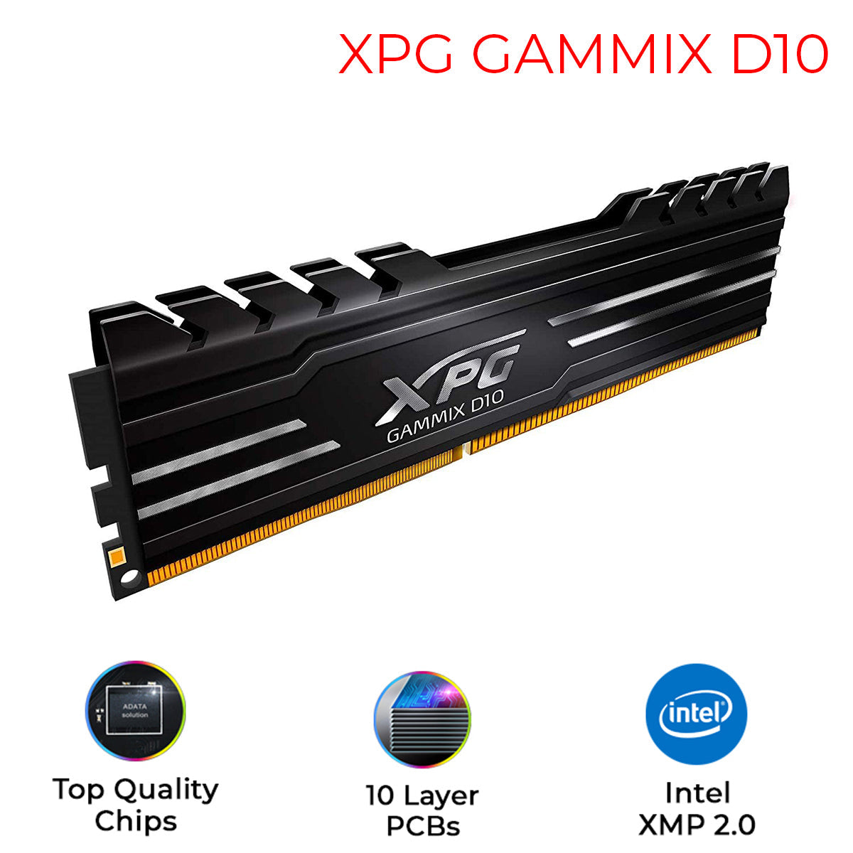 [RePacked] ADATA XPG GAMMIX D10 DDR4 2666MHz Gaming Memory Module (16GB)