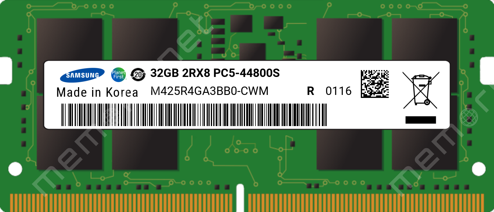 Samsung 32GB DDR5 RAM 5600MHz 2Rx8 CL46 262-Pin SO-DIMM Laptop