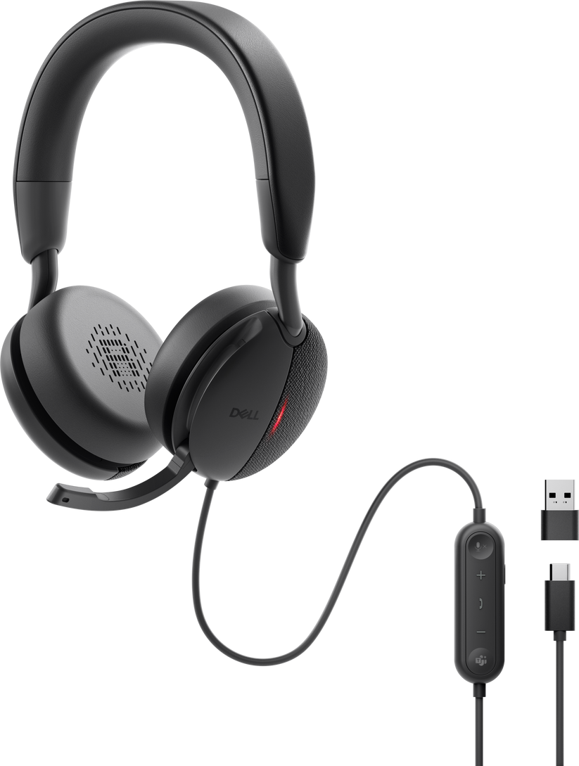 Dell Pro WH5024 Wired ANC Headset with Microphone (Black) - tpstech.in