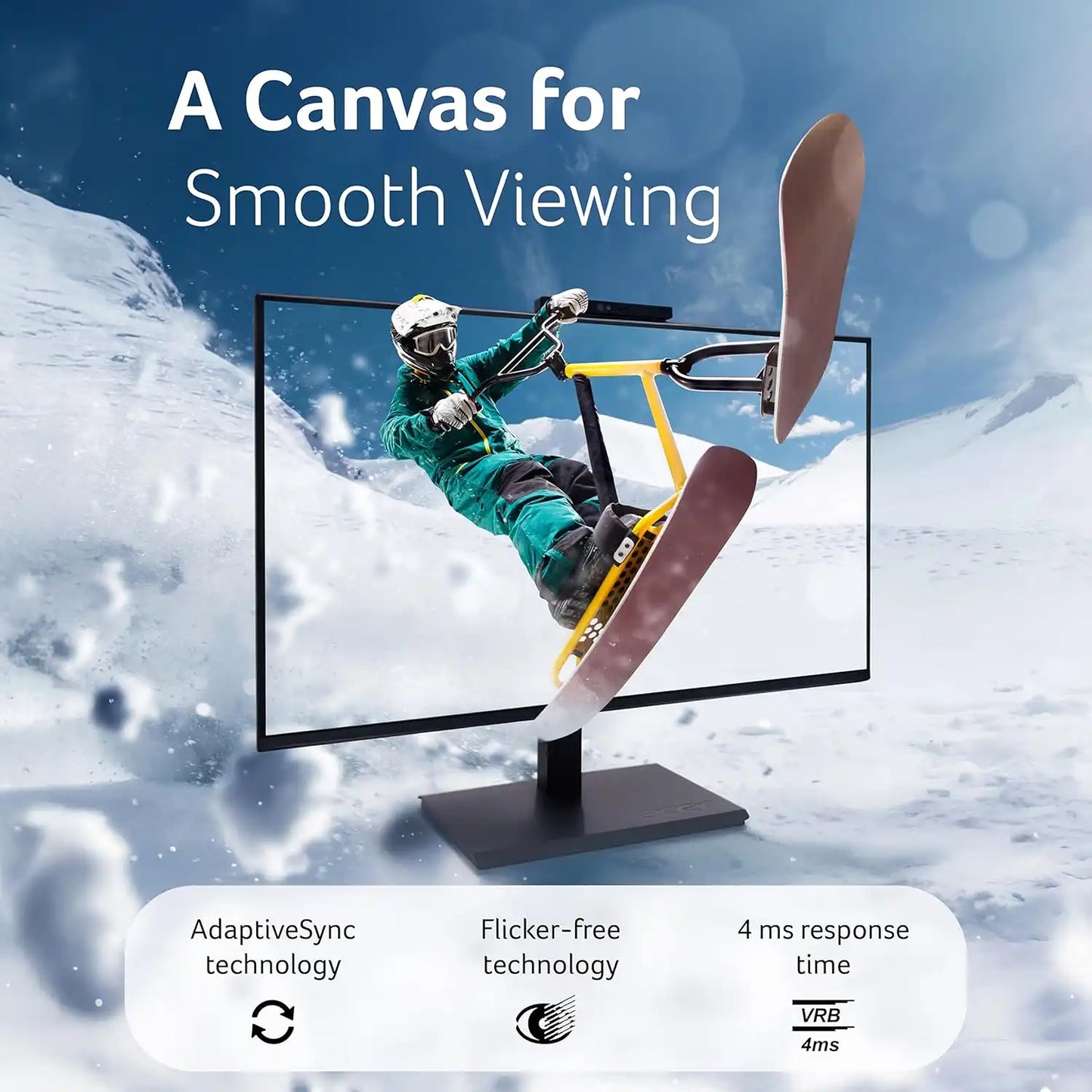 Acer B277 D6 27 inch IPS monitor with AdaptiveSync 120Hz refresh rate and 4ms response time -tpstech.in
