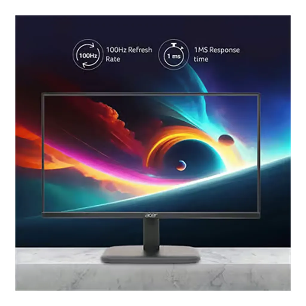 Acer EK220QE3ABI 21.5-inch 100Hz 1ms IPS Full HD Monitor delivering smooth visuals with 100Hz refresh rate and 1ms response time -tpstech.in