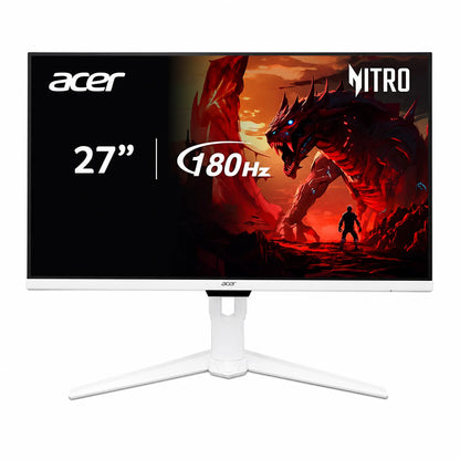 Acer GA271U Nitro 27 Inch WQHD IPS Smart Gaming Monitor 180Hz front view displaying a 27 inch gaming screen with Nitro branding and high refresh rate-tpstech.in