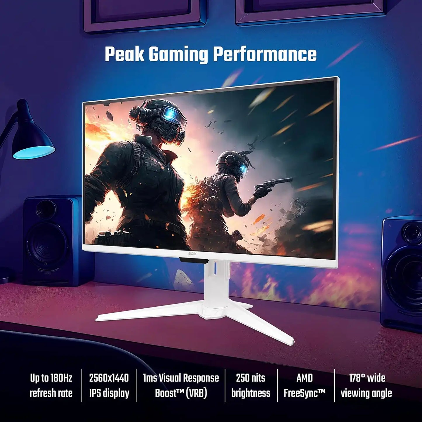 Acer GA271U P Nitro 27 inch WQHD IPS gaming monitor with 180Hz refresh rate 1ms VRB and AMD FreeSync-tpstech.in