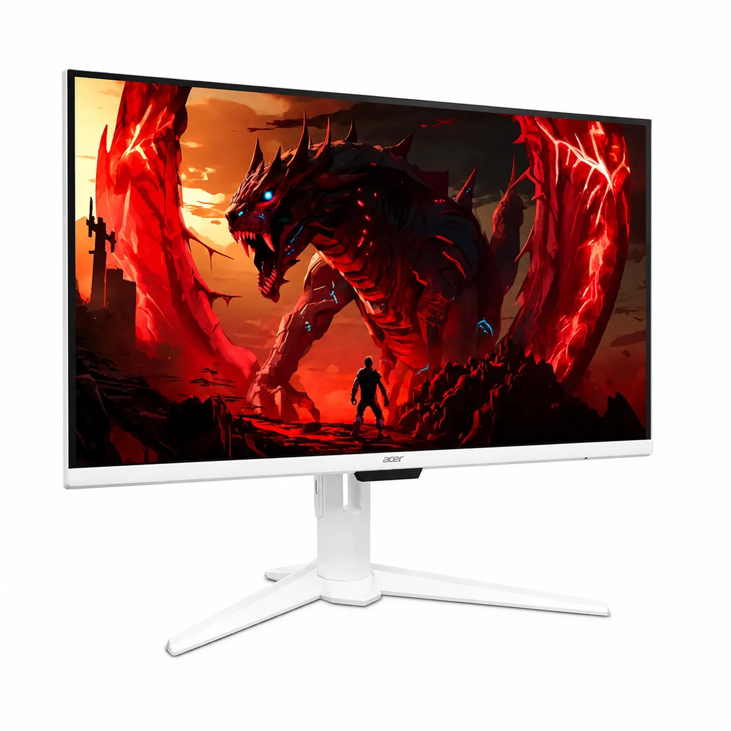 Acer GA271U P Nitro 27 inch WQHD IPS smart gaming monitor front angled view in white-tpstech.in