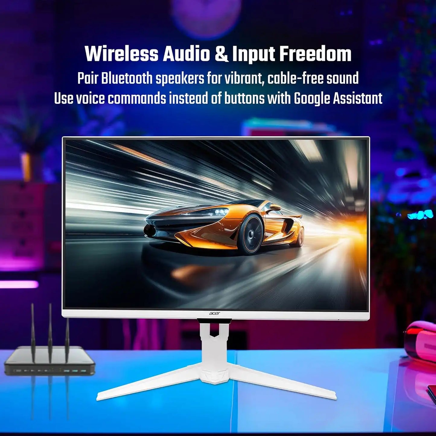 Acer GA271U P Nitro smart monitor with wireless audio Bluetooth speakers and Google Assistant-tpstech.in