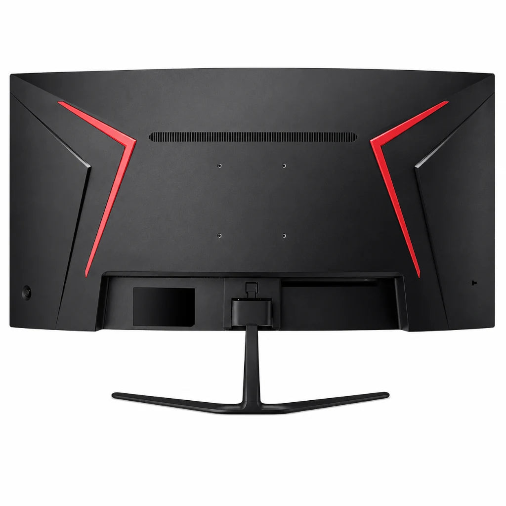Rear view of Acer Nitro ED340CUR X0 34 inch curved gaming monitor showing VESA mounting support and gaming-inspired design.
