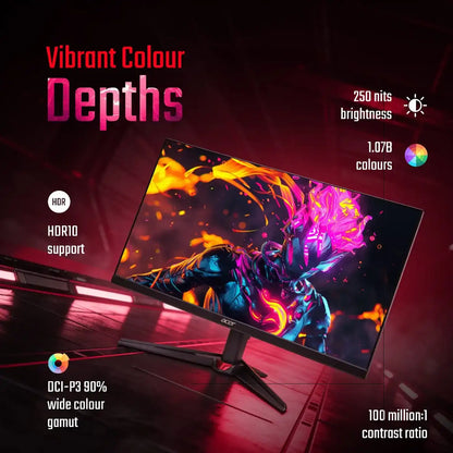 Acer Nitro VG270U Z2 27 Inch QHD 275Hz IPS Gaming Monitor displaying vibrant fantasy artwork with HDR10 support and 90 percent DCI-P3 color gamut -tpstech.in